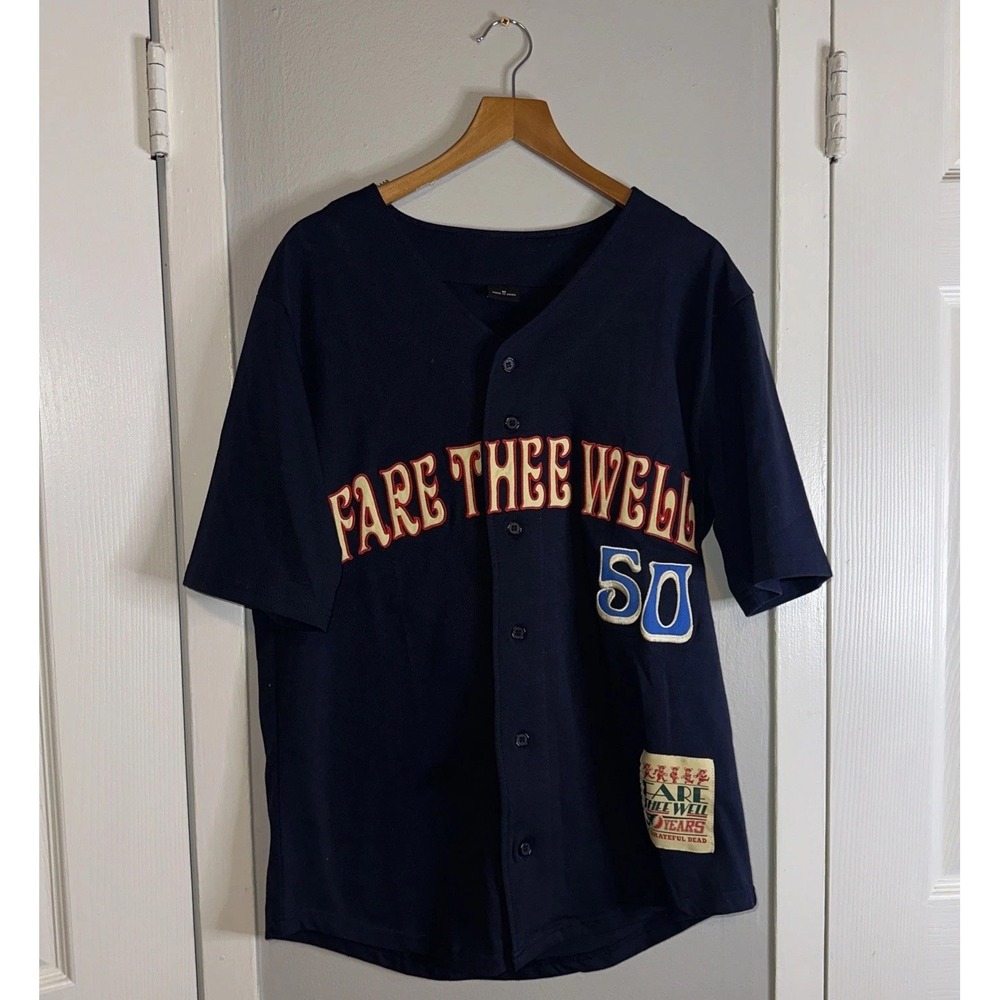 Grateful Dead Fair Thee Well 50Th Anniversary Tour Baseball Jersey Sz M